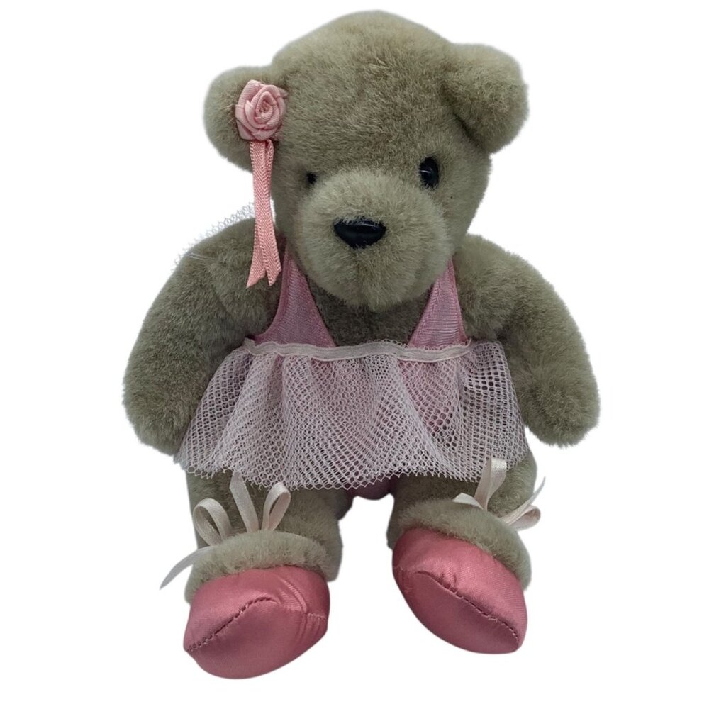 Applause Katrina 5" Ballerina Teddy Bear Plush With Pink Tutu & Satin Slippers